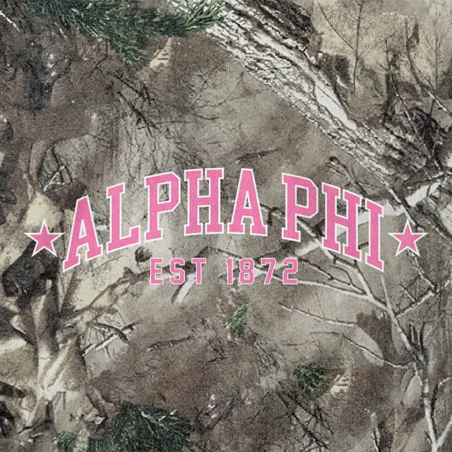 Alpha Phi Alpha Phi Established Date Blocky Collegiate Text in Pink and White Design for Date Party for Sorority 