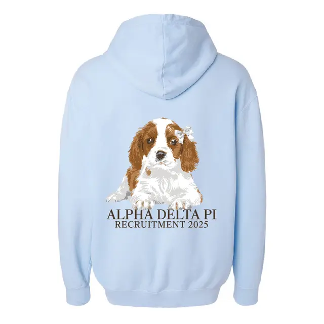 Alpha Delta Pi Cute Puppy Illustration Recruitment Hoodie 2