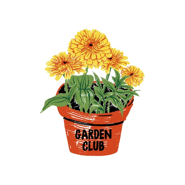 Garden Club Flower Pot Illustration PR Tank