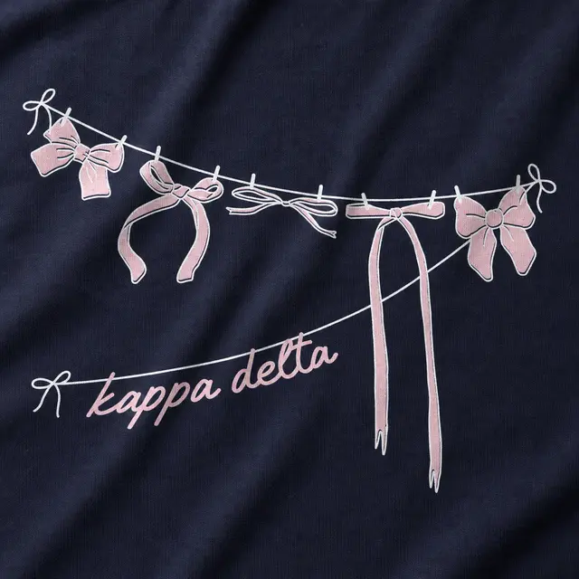 Kappa Delta Cute Laundry Pinned Pink Ribbons Graphic Streetwear Design for Sorority 