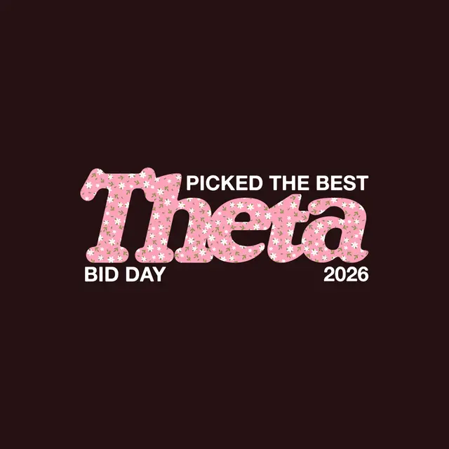 Kappa Alpha Theta Floral Text Bid Day Shirt
