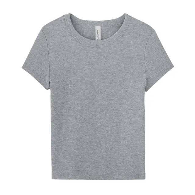 BELLA+CANVAS® Women’s Micro Rib Baby Tee Athletic Heather Front