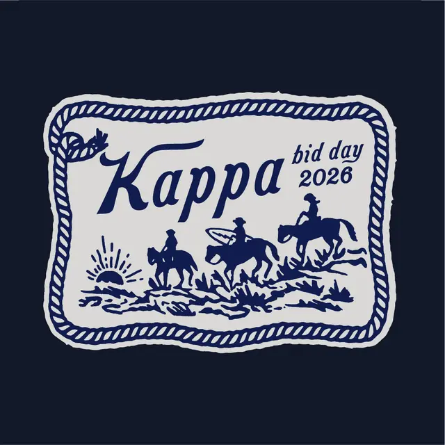 Kappa Rope Border with Cowboy Scene Bid Day Shirt