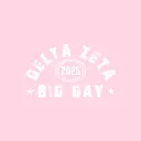 Delta Zeta Distressed Bold Texts and Stars Bid Day Hoodie