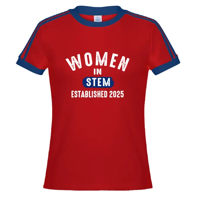 Women in STEM Bold Lettering with Blue Accent PR Shirt 2