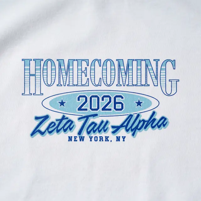 Zeta Tau Alpha Curved Lettering Homecoming Shirt