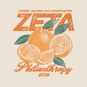 Zeta Tau Alpha Orange Graphic Philanthropy Crewneck