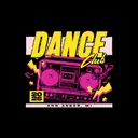 Dance Club Boombox Illustration PR Crewneck