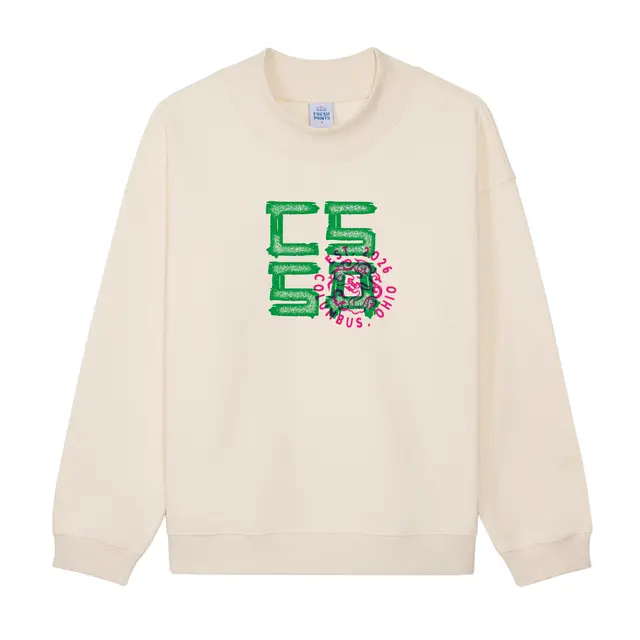Chinese Students and Scholars Association Bold Green Block Lettering PR Sweater 2
