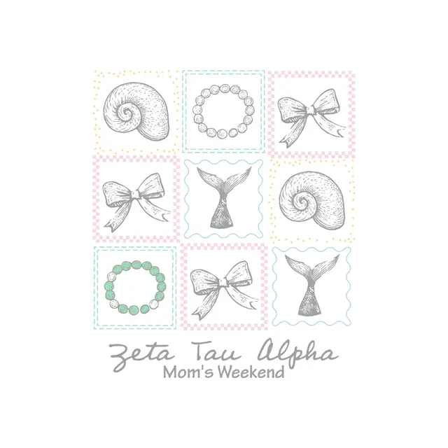 Zeta Tau Alpha Nautical Elements Mom's Weekend Shirt