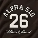 Alpha Sigma Phi Stacked Serif Text Formal Hoodie