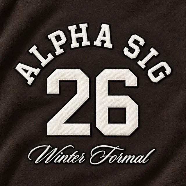 Alpha Sigma Phi Stacked Serif Text Formal Hoodie