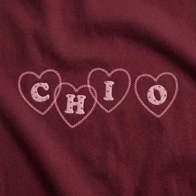Chi Omega Heart Text PR Sweater