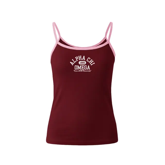 Alpha Chi Omega Stacked Serif Text PR Tank 2