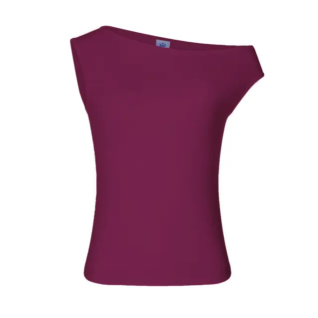Fresh Prints Shay Off the Shoulder Tank Blackcurrant mto Front MtoASP2026