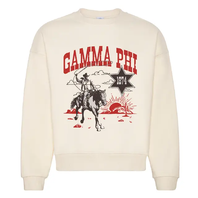 Gamma Phi Beta Cowboy Graphic PR Crewneck 2