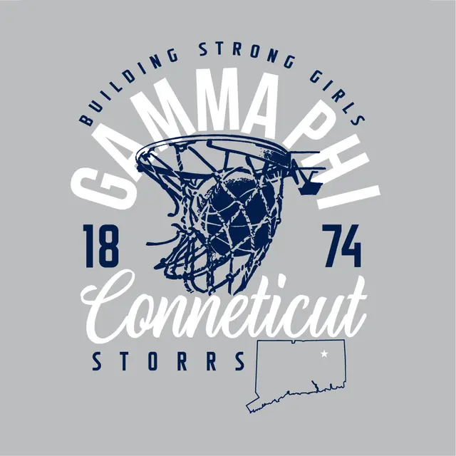 Gamma Phi Beta Conneticut Basketball Graphic PR Crewneck