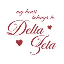 Delta Zeta Flowing Script Heart PR Shirt