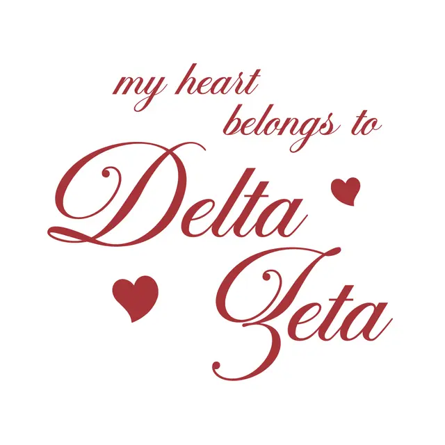 Delta Zeta Flowing Script Heart PR Shirt