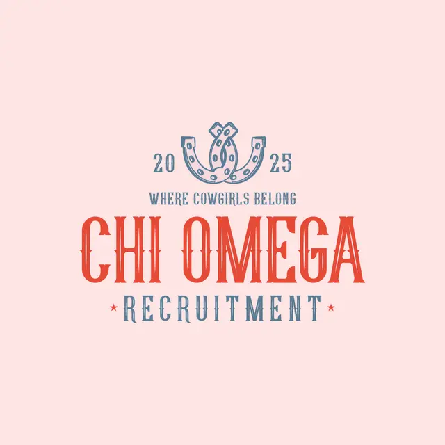 Chi Omega Horseshoe Lettering Recruitment Shirt