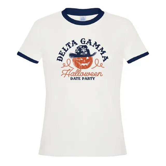 Delta Gamma Pumpkin Illustration Halloween Shirt 2