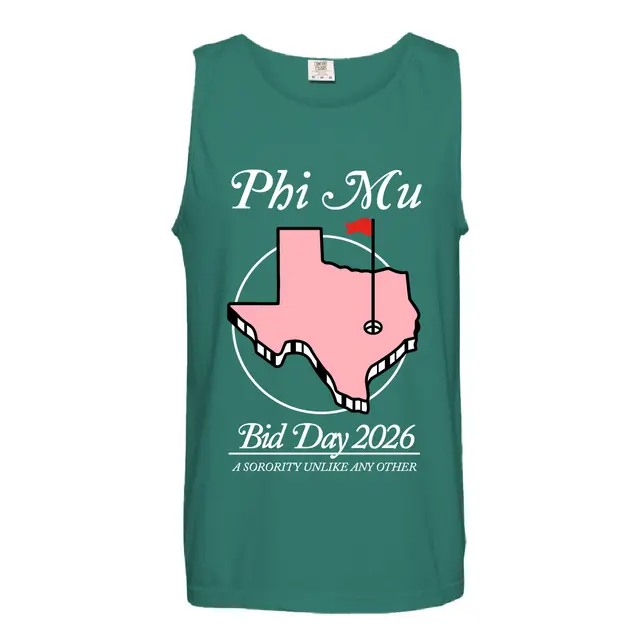 Phi Mu Texas State Graphic Bid Rush Tank 2
