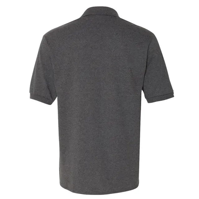 Customizable Jerzees Adult 5.6 Oz. Spotshield Jersey Polo 437 Black Heather Back