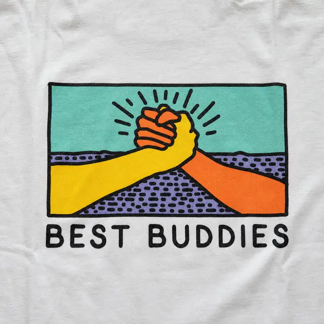 Best Buddies Colorful Handshake Illustration PR Shirt