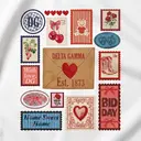 Delta Gamma Love Letter with Vintage Stamps Bid Day Hoodie