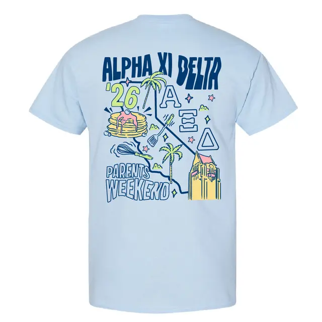 Alpha Xi Delta Whimsical Pancakes Parents Weekend Shirt 2