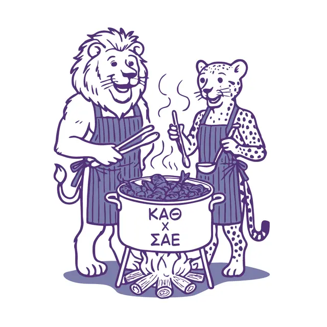 Kappa Alpha Theta Whimsical Lion and Leopard Philanthropy Shirt