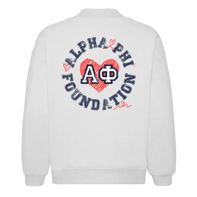 Alpha Phi Foundation Heart and Bold Text Philanthropy Sweater 2