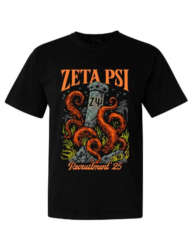 Zeta Psi Octopus and Pillar Recruitment Shirt