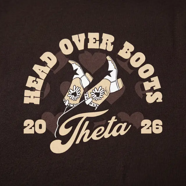 Kappa Alpha Theta Cowboy Boots Heart Design Rush Shirt