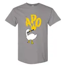 Alpha Phi Omega Duck and Flaming Text PR Shirt 2