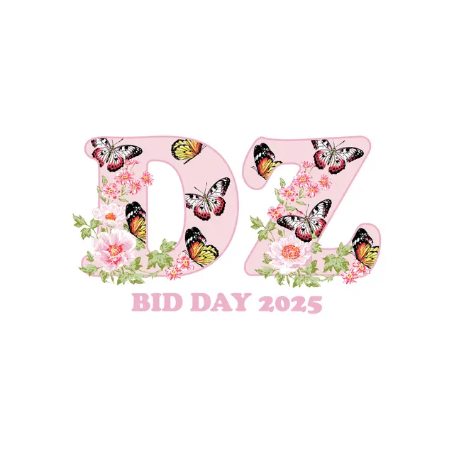 Delta Zeta Butterfly Floral Bid Day Shirt