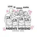 Sigma Kappa Family Hug Illustration Parents Weekend Shirt