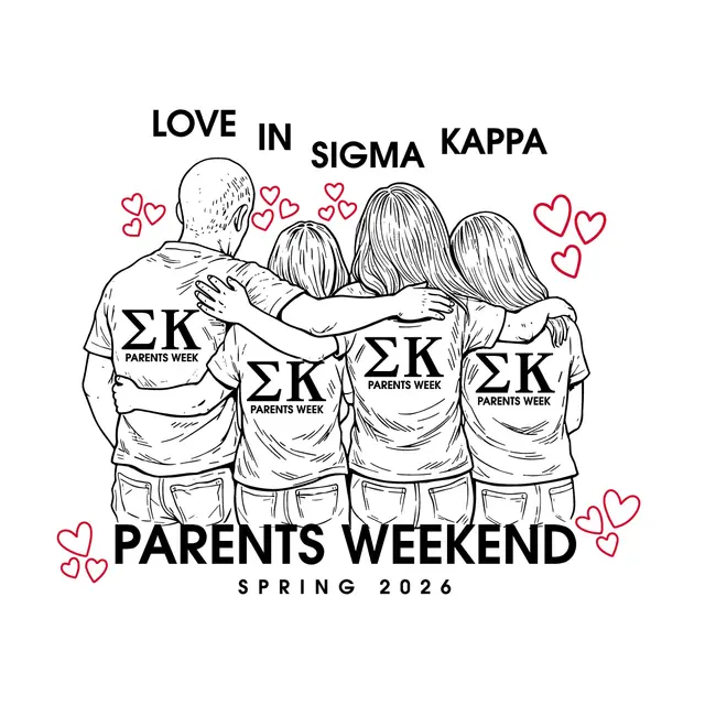 Sigma Kappa Family Hug Illustration Parents Weekend Shirt