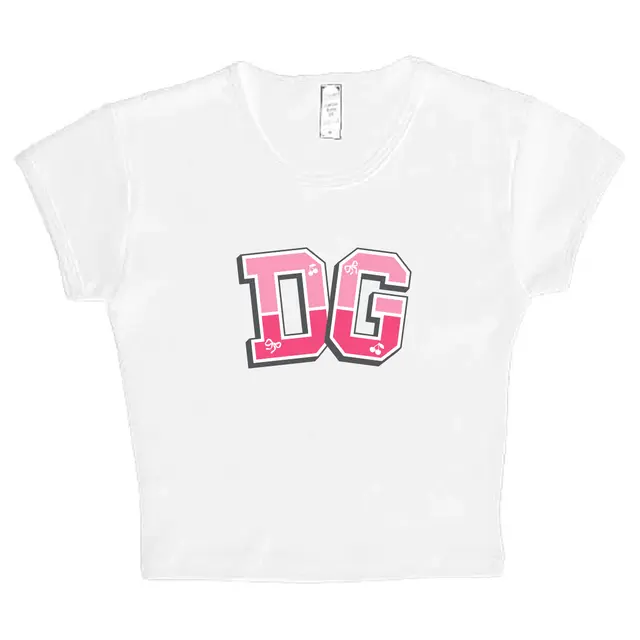 Delta Gamma Block Letters with Cherries and Ribbons PR Shirt 2