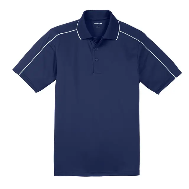 Sport-Tek Micropique Sport-Wick® Piped Polo True Navy White Front
