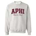 Alpha Phi Block Text with Heart Accents Philanthropy Crewneck 2