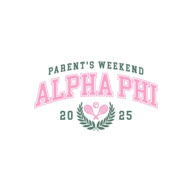 Alpha Phi Tennis Graphic Parent's Weekend Shirt
