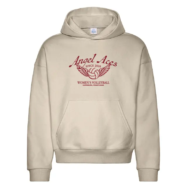 Women's Volleyball Winged Volleyball Script PR Hoodie 2