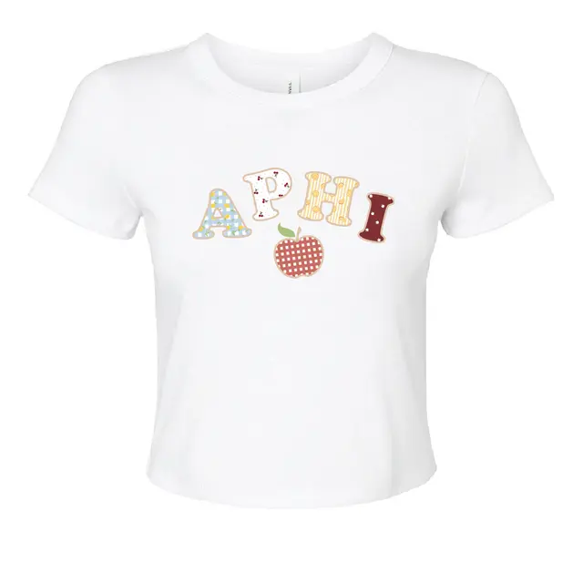 Alpha Phi Gingham Apple and Fruit Pattern PR Shirt-2