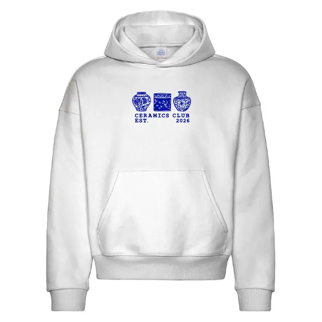 Ceramics Club Blue Pottery Illustrations PR Hoodie 2