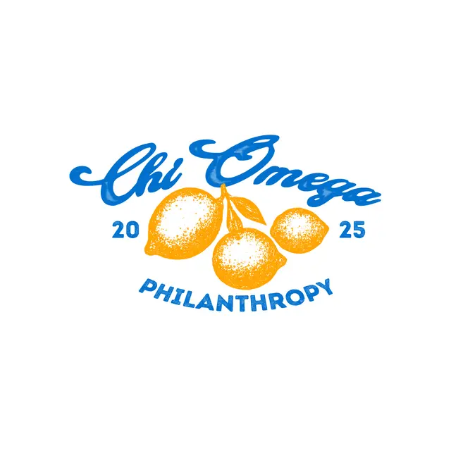 Chi Omega Lemon and Script Philanthropy Shirt