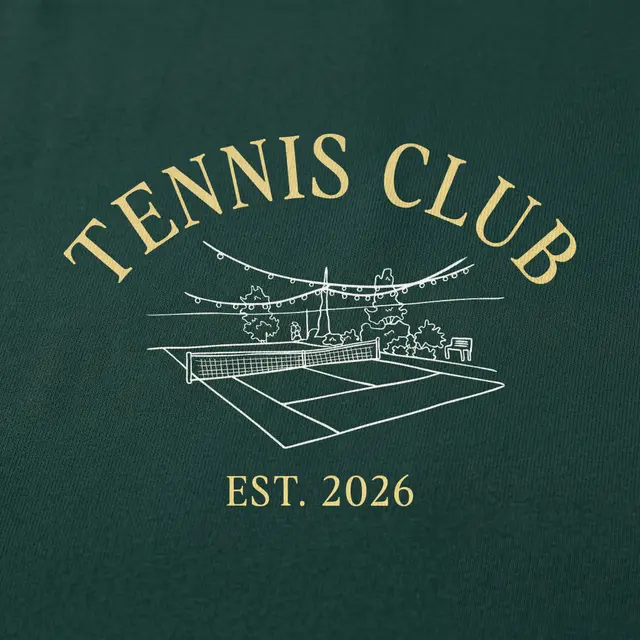 Tennis Team Illustrated Court String Lights PR Sweater
