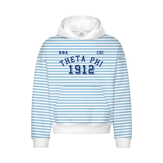 Theta Phi Alpha Striped Text PR Hoodie 2