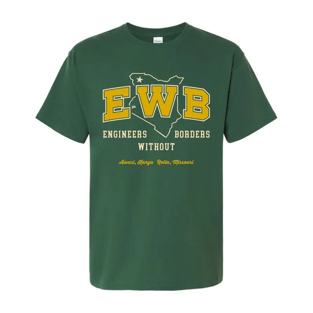 Engineers Without Borders Map Outline Block Lettering PR Shirt 2