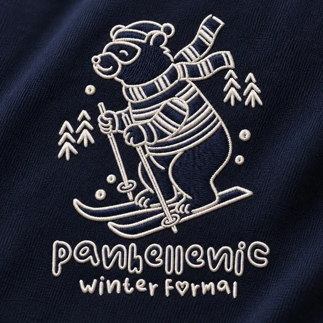 National Panhellenic Conference Skiing Bear Winter Formal Sweater